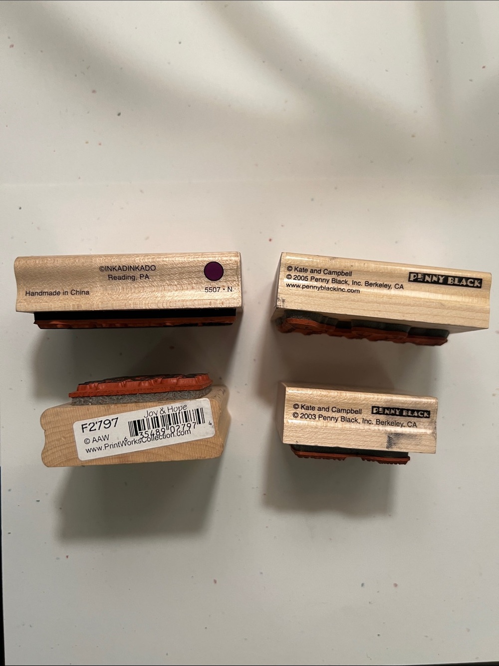 Hobby Lobby Wooden Sentiment Stamp Bundle(4) a mix of NWT and gently used - Picture 2 of 7